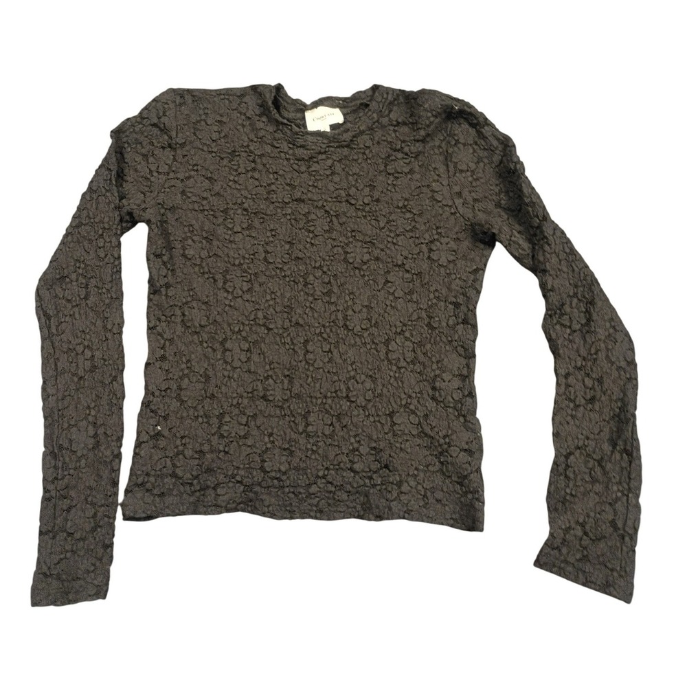 Choklate Paris Lace Top Womens Small Black Floral Long Sleeve Parisian Chic
